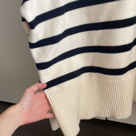 ZARA | Ecru Blue Striped Knit Polo Sweater - Picture 8 of 8